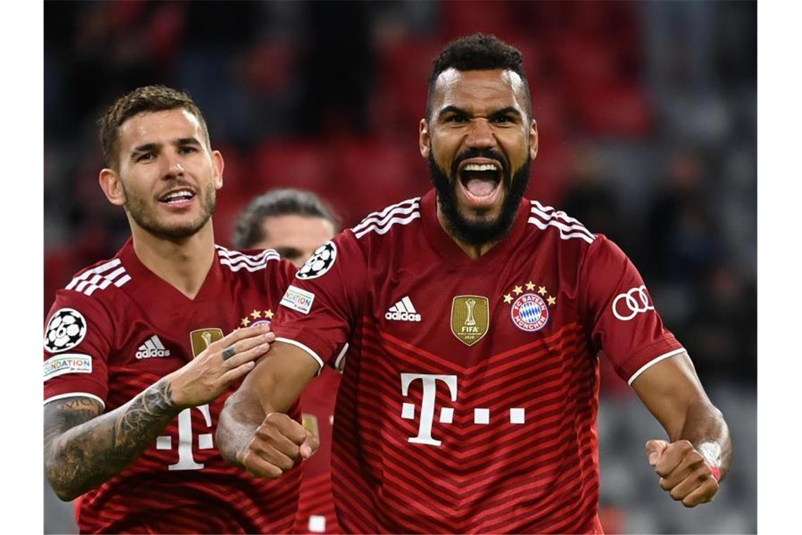 Lewandowski eröffnet Torgala - Kiew gegen Bayern chancenlos Eric Maxim Choupo-Moting (r) stellte gegen die chancenlose Gäste den Endstand her. Foto: Sven Hoppe/dpa