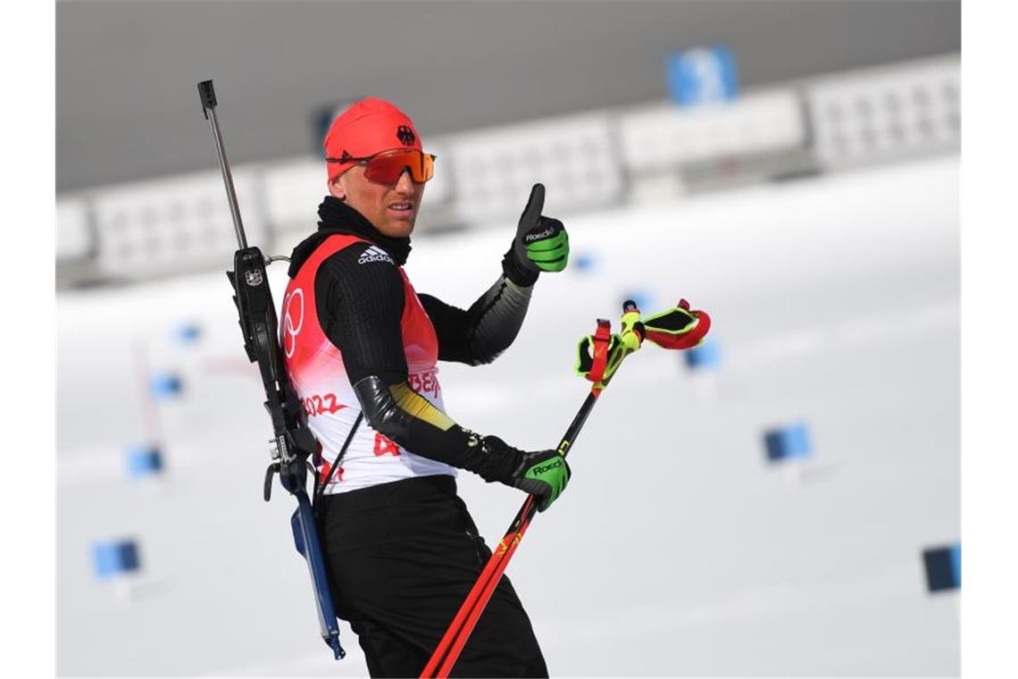 Biathlet Lesser trumpft auf: Sieg und Treffen mit dem König Erik Lesser siegte am Holmenkollen. Foto: Angelika Warmuth/dpa