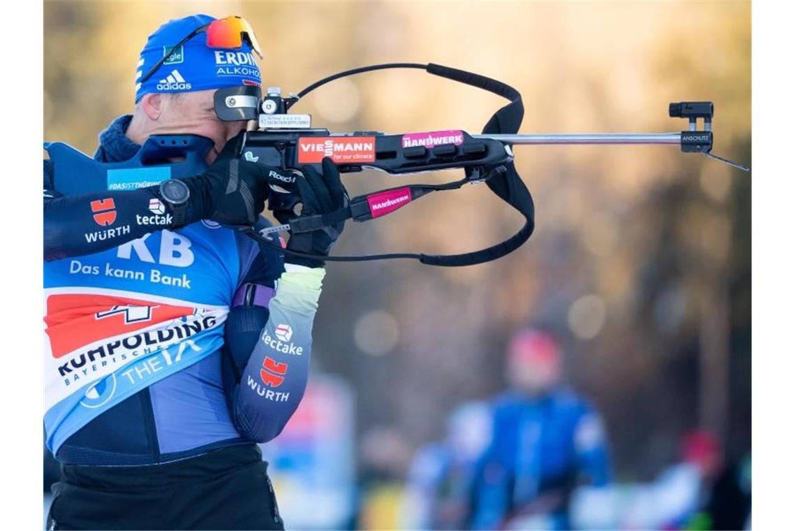 Vor Olympia: Lichtblicke und Sorgen bei Biathleten Erik Lesser wurde Sechster im Verfolgungsrennen. Foto: Sven Hoppe/dpa