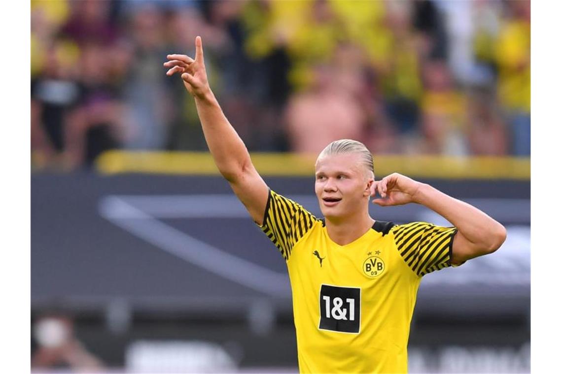 Neue Haaland-Show löst Spekulationen aus Erling Haaland ist derzeit der überragende Spieler von Borussia Dortmund. Foto: Marius Becker/dpa