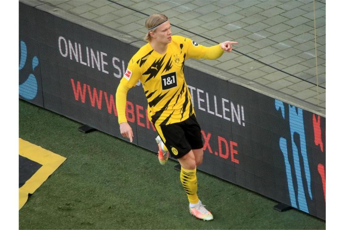 Erling Haaland soll bei vielen Top-Clubs auf dem Wunschzettel stehen. Foto: Wolfgang Rattay/Reuters-Pool/dpa