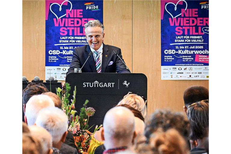 Eröffnung des CSD in Stuttgart mit dem Empfang im Rathaus von Oberbürgermeistern Frank Nopper.