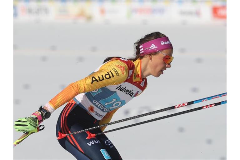 Erreichte mit Victoria Carl das Finale im Teamwettbewerb: Sofie Krehl. Foto: Karl-Josef Hildenbrand/dpa
