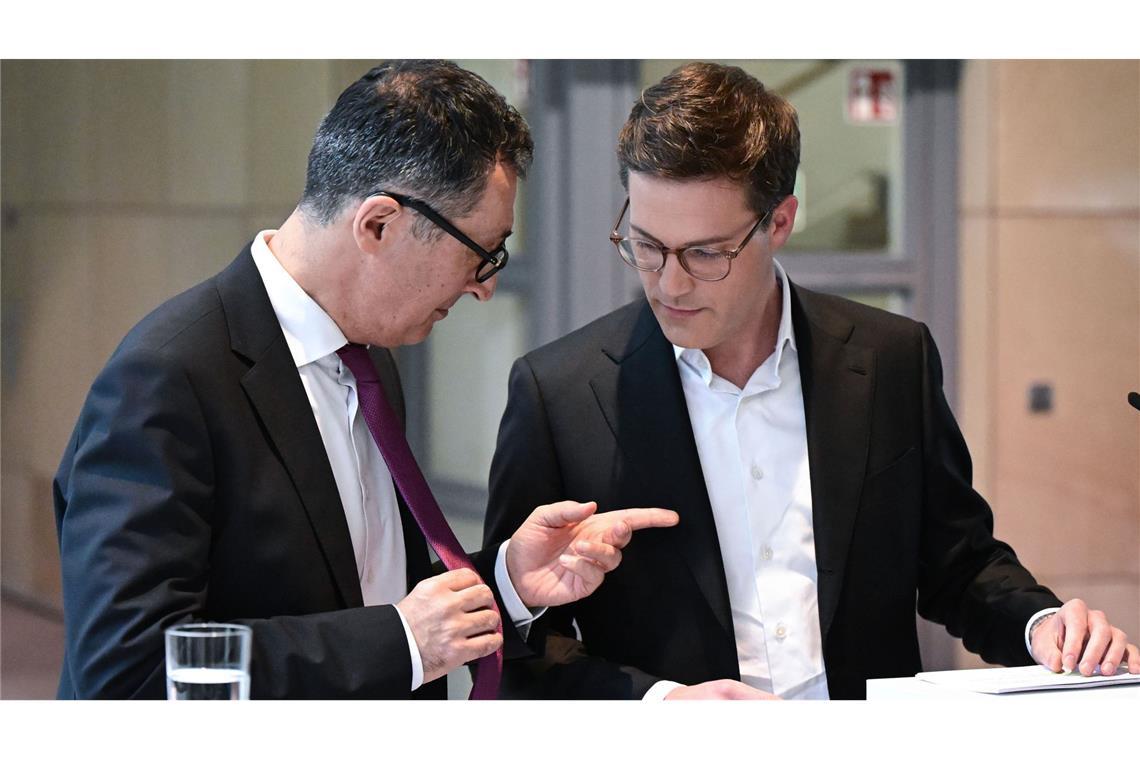 Erste Annäherung nach der Landtagswahl: Die Verhandlungen zwischen Cem Özdemir (links) und Manuel Hagel kommen  voran.