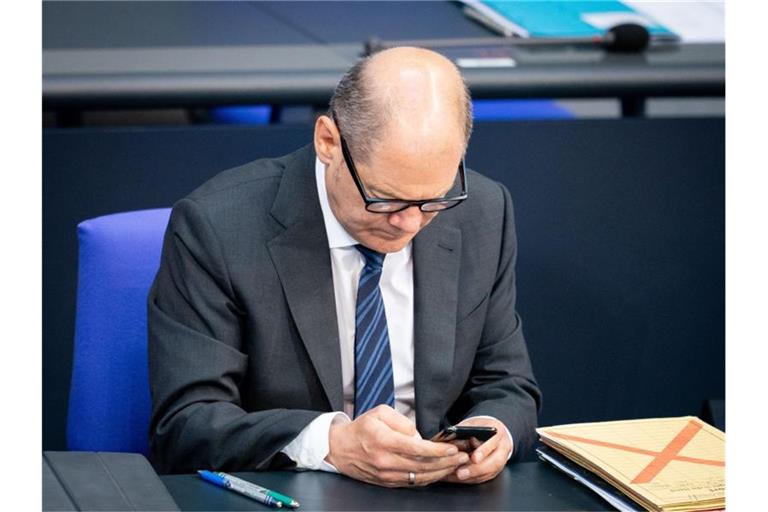 Erster deutscher Bundeskanzler bei Twitter: Olaf Scholz. Foto: Kay Nietfeld/dpa