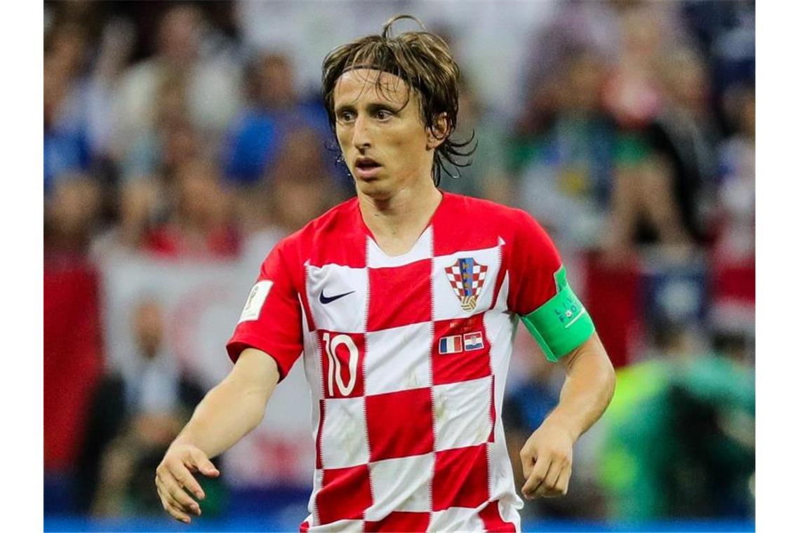 Erzielte das einzige Tor für Kroatien im Spiel gegen Aserbaidschan: Luka Modric. Foto: Christian Charisius