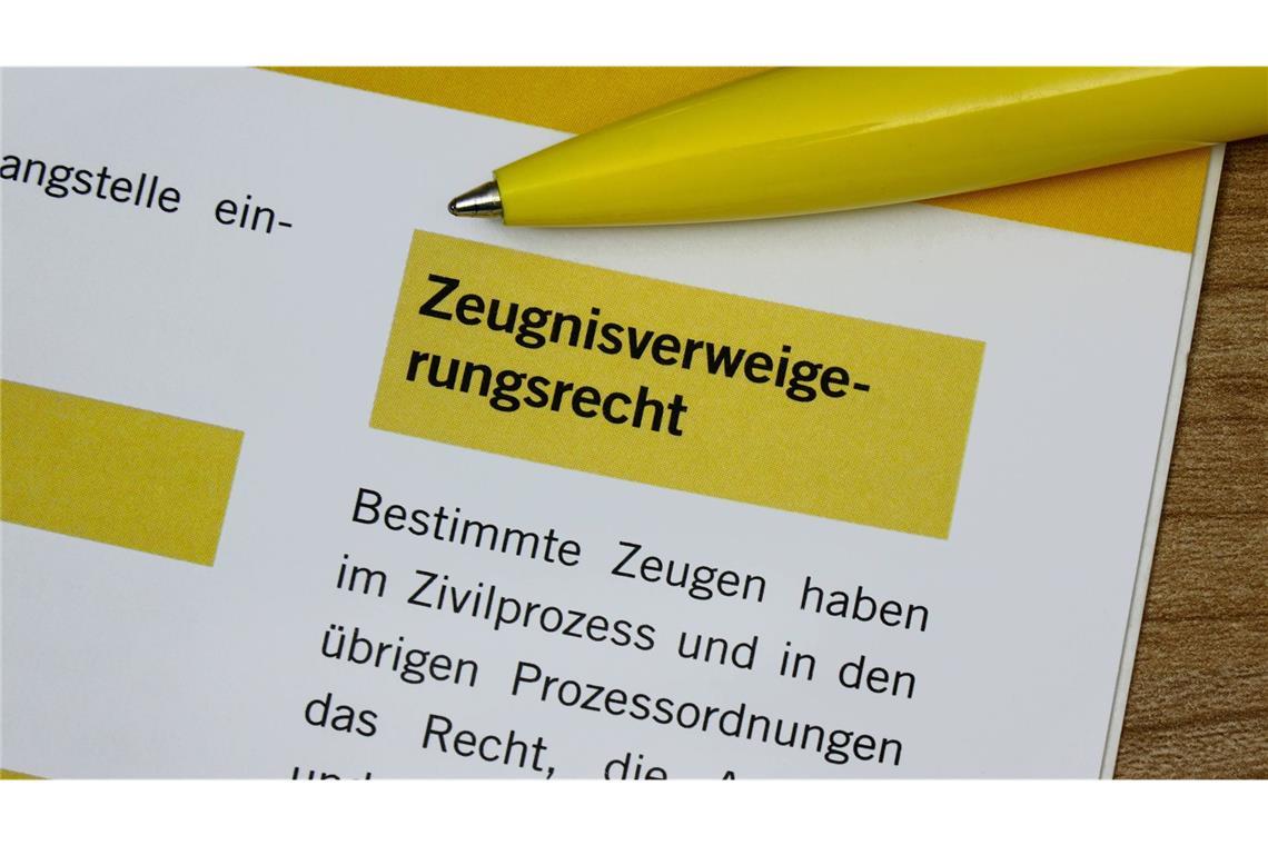 Es geht um das Zeugnisverweigerungsrecht. (Symbolbild)
