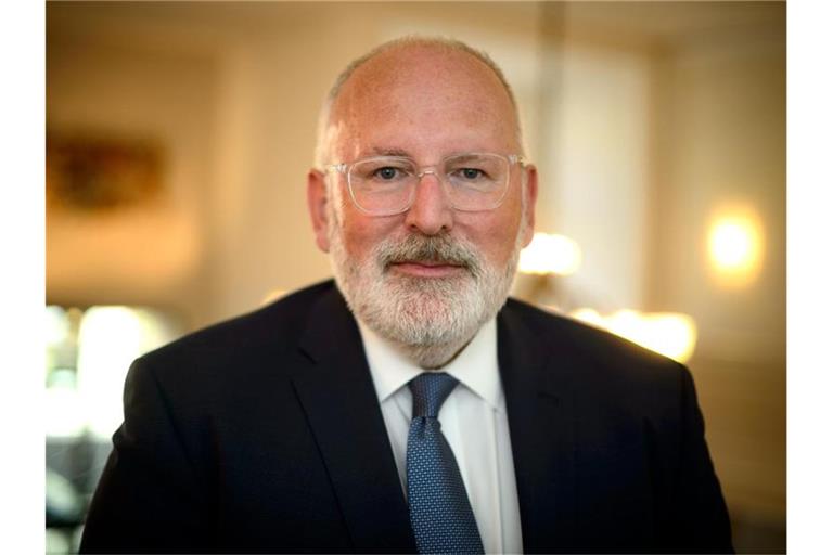 „Es gibt keinen Impfstoff gegen die Klimakrise, aber wir können ihn bekämpfen“: Frans Timmermans, Vizepräsident der EU-Kommission. Foto: Sina Schuldt/dpa