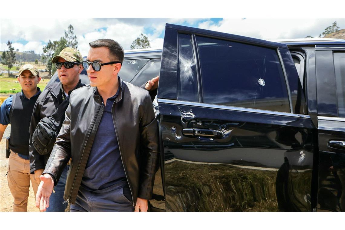 Steine und Schüsse auf Auto von Präsident Noboa Es ist nicht der erste Angriff auf den ecuadorianischen Präsidenten. (Archivbild)