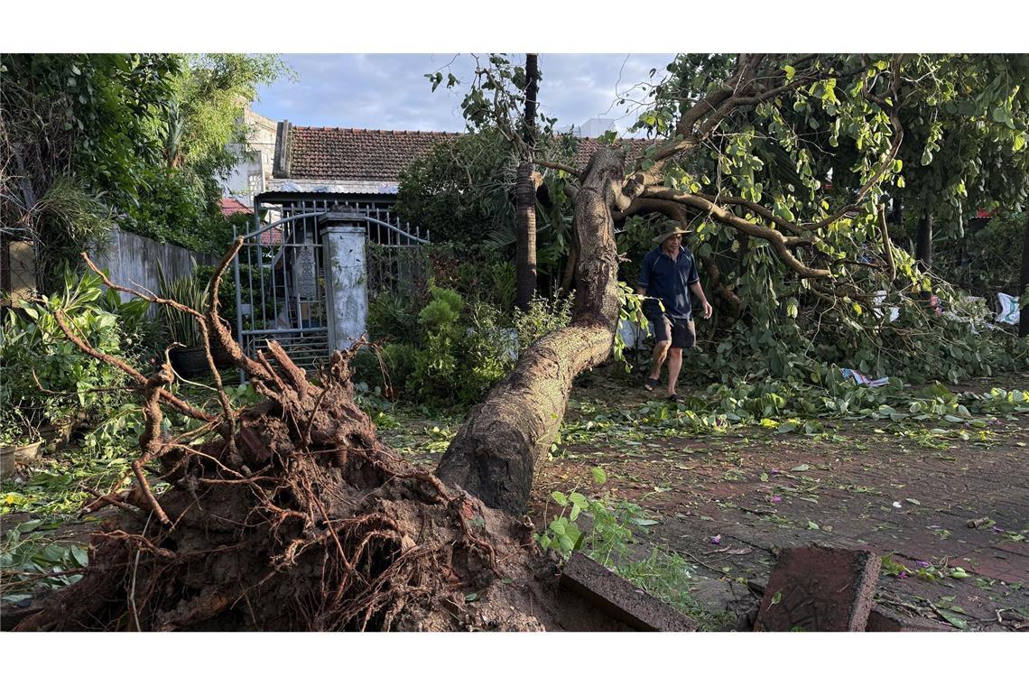 Es kam in Vietnam zu Stromausfällen, Bäume wurden entwurzelt, zudem wurden Flüge gestrichen.