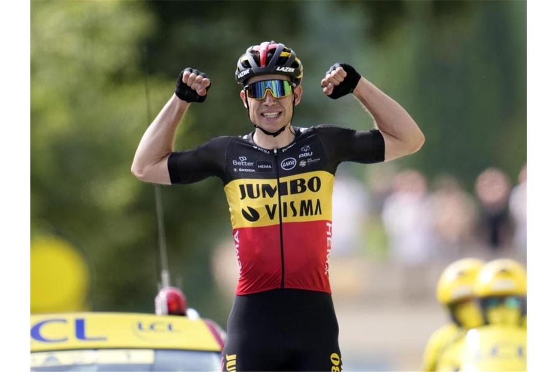 Etappensieger der 11. Etappe der Tour de France 2021: Wout Van Aert. Foto: Christophe Ena/AP/dpa
