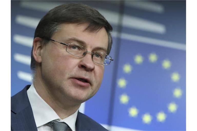 EU-Handelskommissar Valdis Dombrovskis versucht, die Freihandelszone mit den Mercosur-Staaten zu retten. Foto: Yves Herman/Reuters Pool/AP/dpa