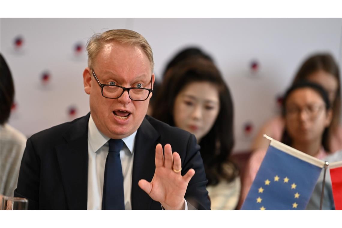 EU-Kammer: Produktionsstopps wegen Chinas Exportkontrollen EU-Kammerpräsident Eskelund spricht vom drängendsten Problem europäischer Firmen. (Archivbild)