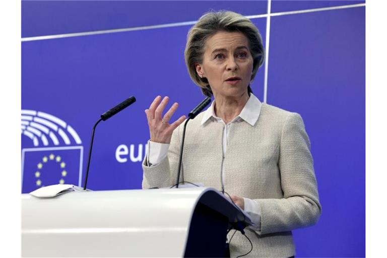 EU-Kommissionspräsidentin Ursula von der Leyen ermahnt die deutsche Bundesregierung. Foto: Olivier Matthys/AP/dpa