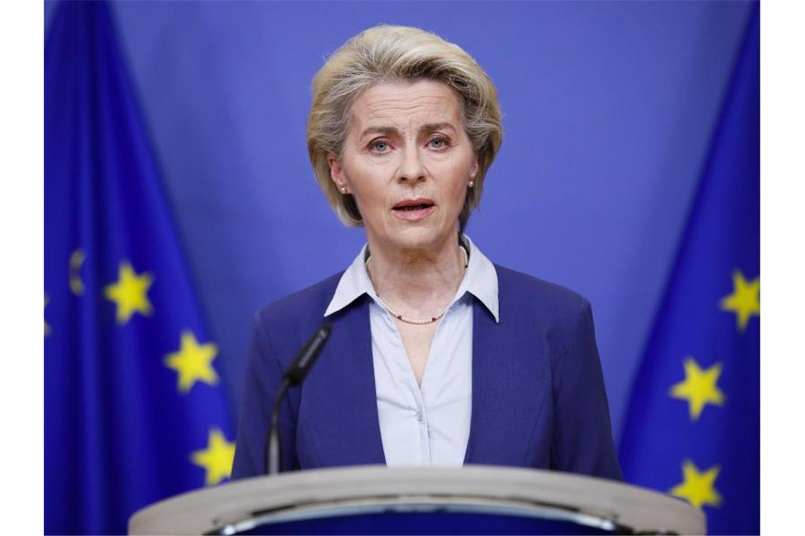 EU-Staaten einigen sich auf neue Sanktionen gegen Russland EU-Kommissionspräsidentin Ursula von der Leyen hat die Einigung auf ein neues Sanktionspaket gegen Russland begrüßt. Foto: Johanna Geron/Pool Reuters/AP/dpa