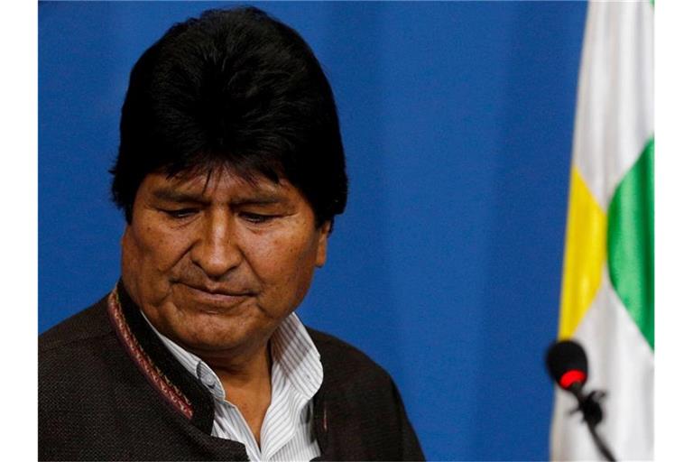 Evo Morales am Sonntag während einer Pressekonferenz in La Paz. Foto: Juan Karita/AP/dpa