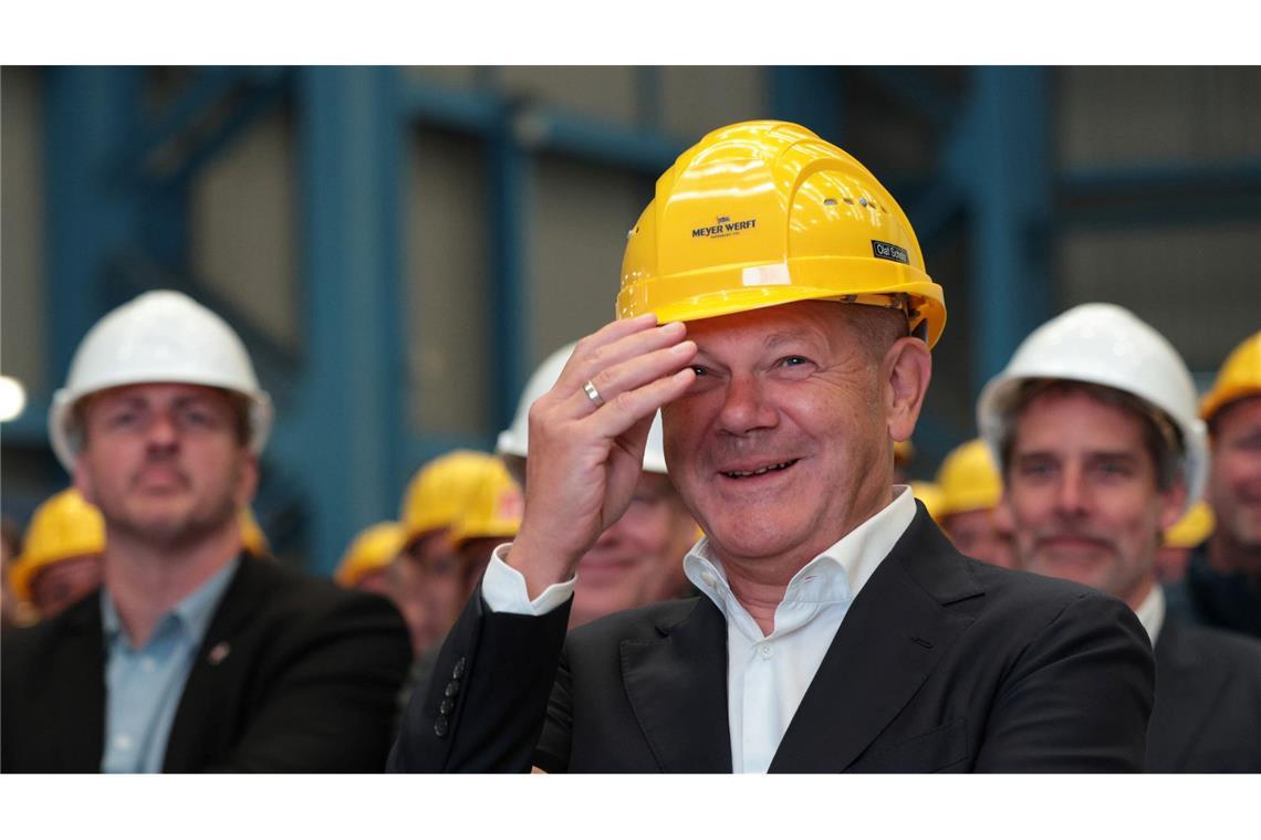 Ex-Bundeskanzler Scholz bezeichnete die Meyer Werft als "industrielles Kronjuwel". (Archivbild)