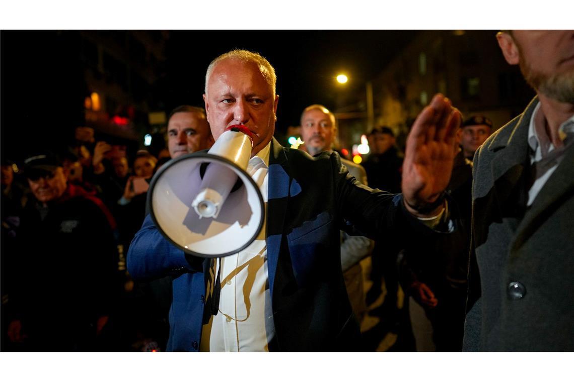 Ex-Präsident Igor Dodon kündigte noch vor Auszählung aller Stimmen Protest an.