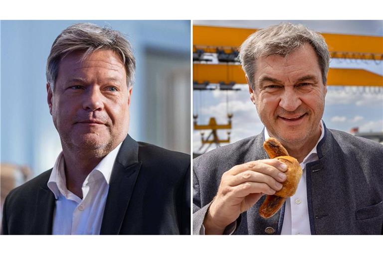 Ex-Vizekanzler Habeck teilte zum Abschied gegen Markus Söder aus. (Archivbilder)