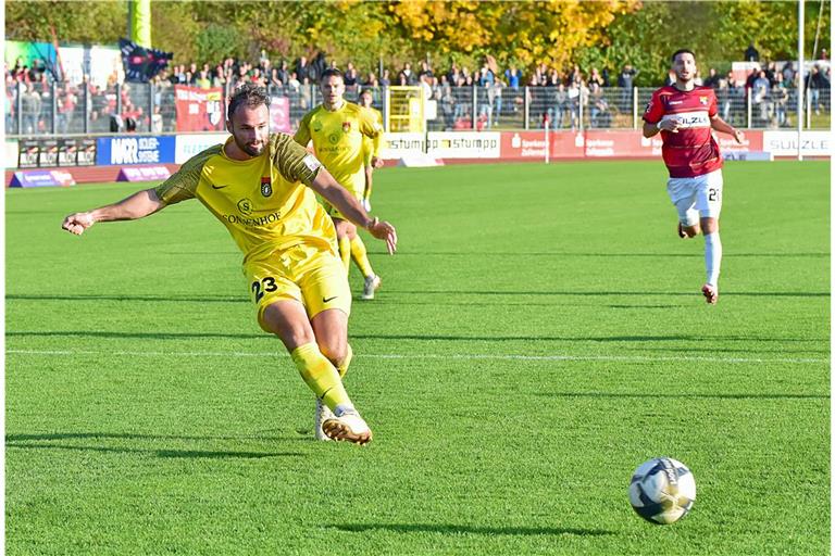 Fabian Eisele hat seine Saisontore Nummer 35 und 36 erzielt. Archivfoto: Tobias Sellmaier