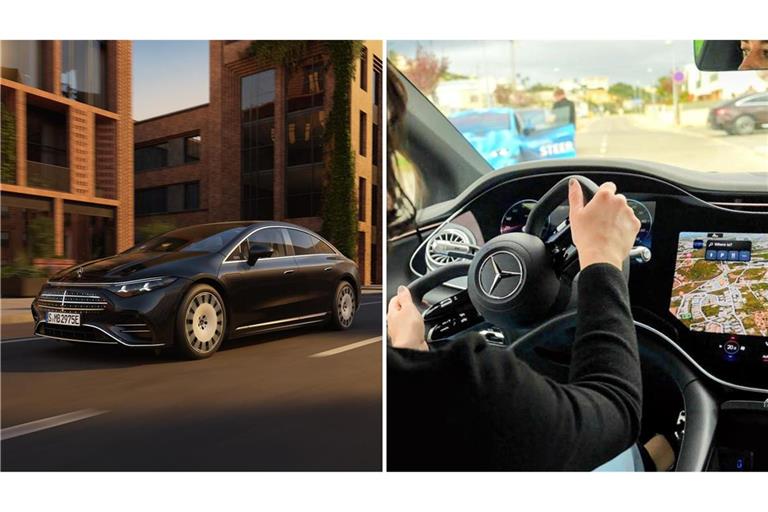 Fährt sich deutlich entspannter: Die Steer-by-Wire-Technologie im neuen Mercedes EQS. Auch von außen hat sich das Erscheinungsbild verändert.