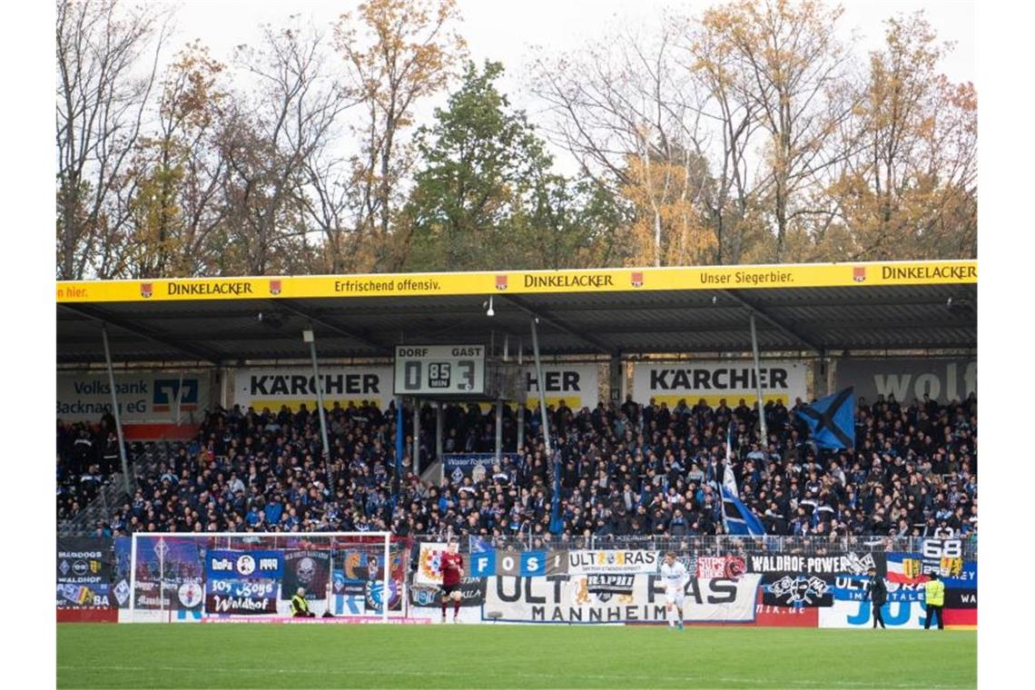 Fans des SG Sonnenhof Großaspach. Foto: Tom Weller/dpa