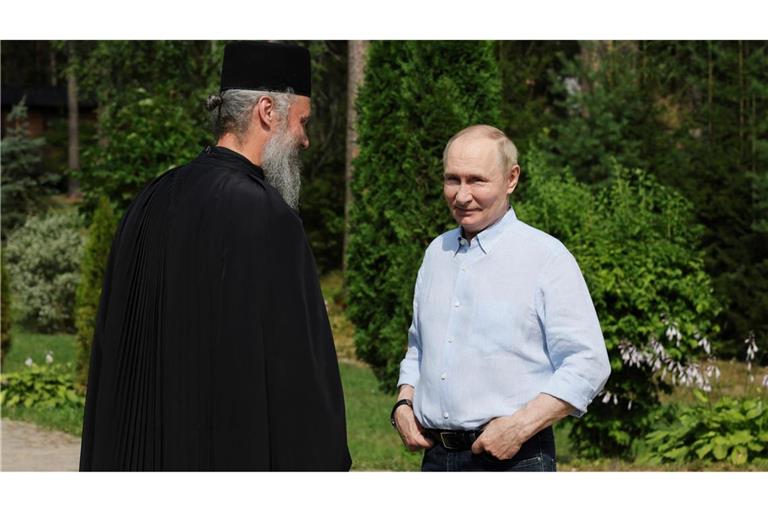 Fast jedes Jahr besucht Putin Kremlchef Putin das orthodoxe Kloster auf der nordrussischen Insel Walaam.