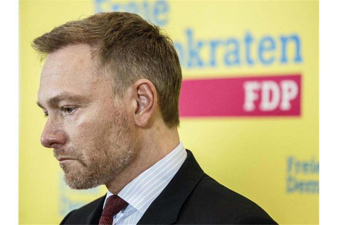 FDP-Chef Christian Lindner vergangene Woche bei einer Pressekonferenz im Bundestag. Foto: Carsten Koall/dpa