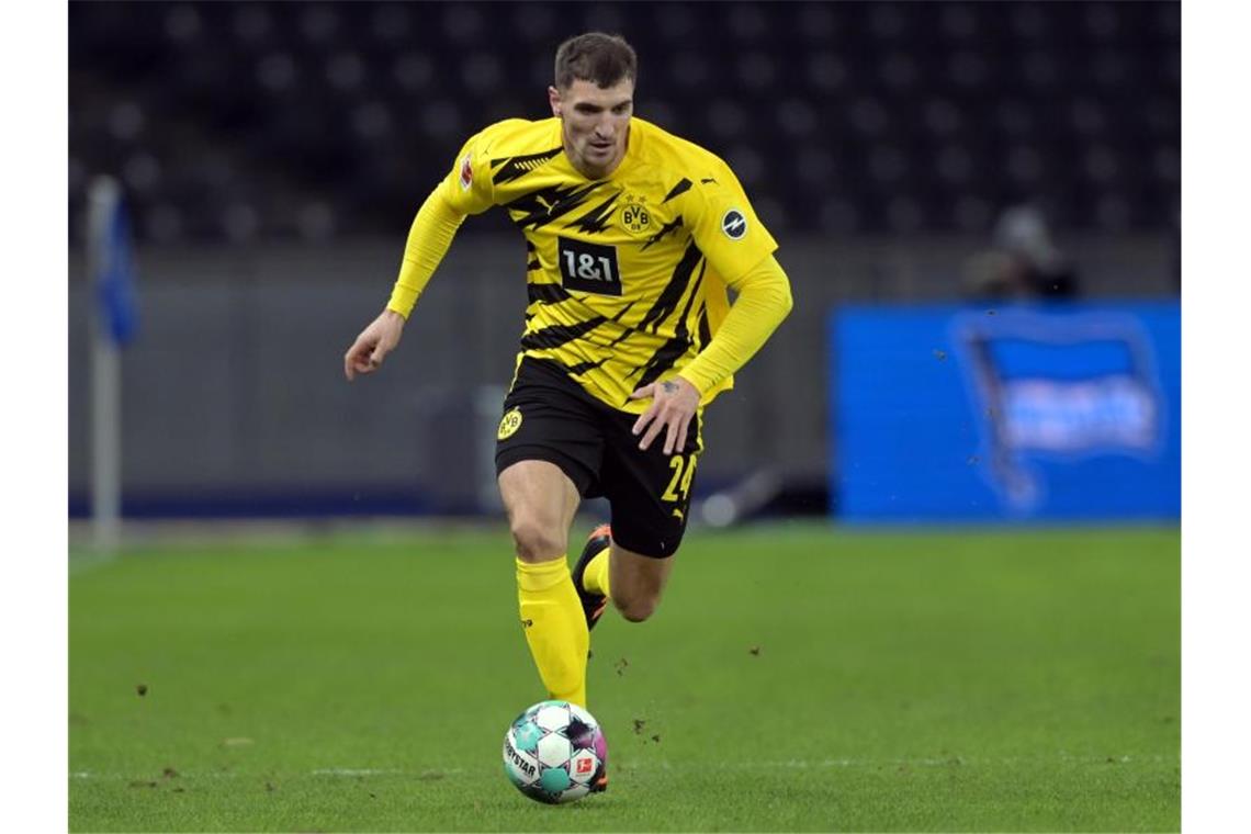 Fehlt dem BVB gegen Lazio Rom: Thomas Meunier. Foto: Soeren Stache/dpa-Zentralbild/ZB