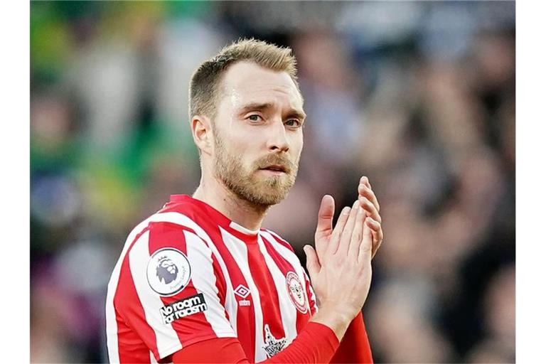 Feierte sein Comeback auf dem Fußballplatz: Christian Eriksen vom FC Brentford. Foto: Aaron Chown/PA Wire/dpa