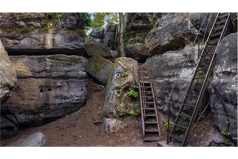 Felsenlabyrinth Langenhennersdorf: Hier kam es am Sonntagabend zu dem Unfall.