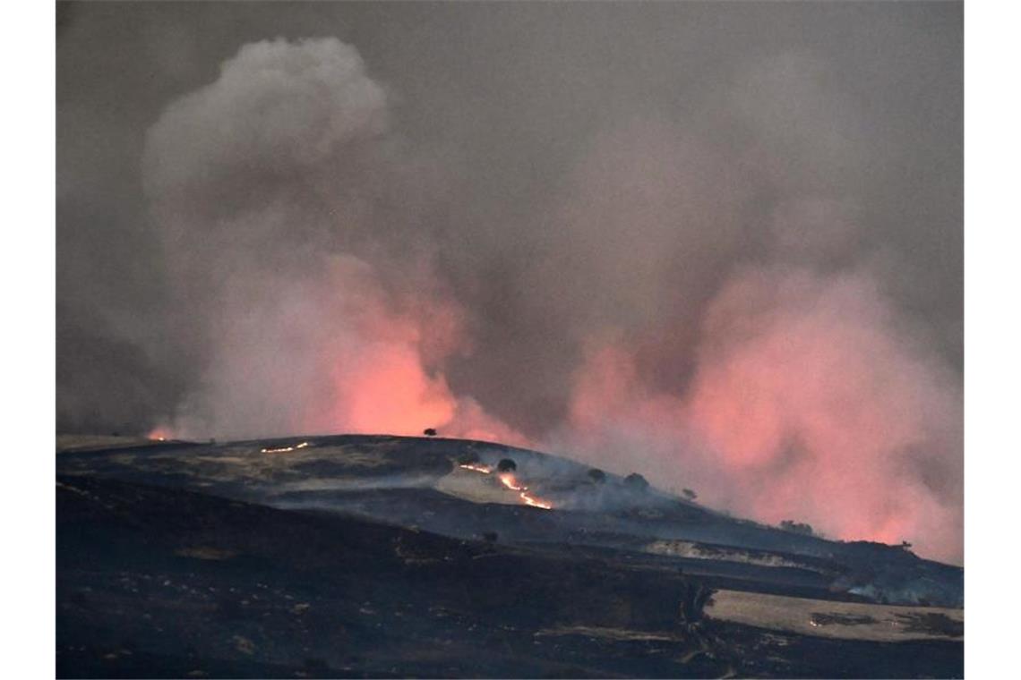 Leichte Besserung in Waldbrandgebieten Feuer in der Nähe von Petralia Soprana auf Sizilien. Foto: Salvatore Cavalli/AP/dpa