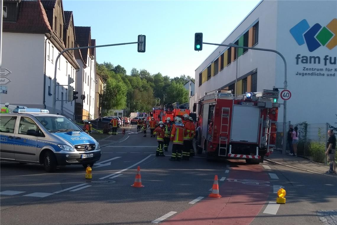 Feuerwehreinsatz in der Etzwiesenstraße. Foto: M. Nothstein