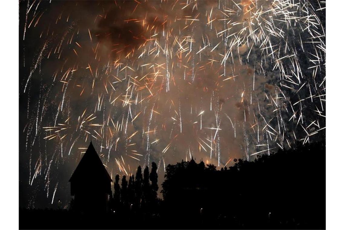 Feuerwerk beim Seenachtfest in Konstanz. Foto: Karl-Josef Hildenbrand/Archivbild