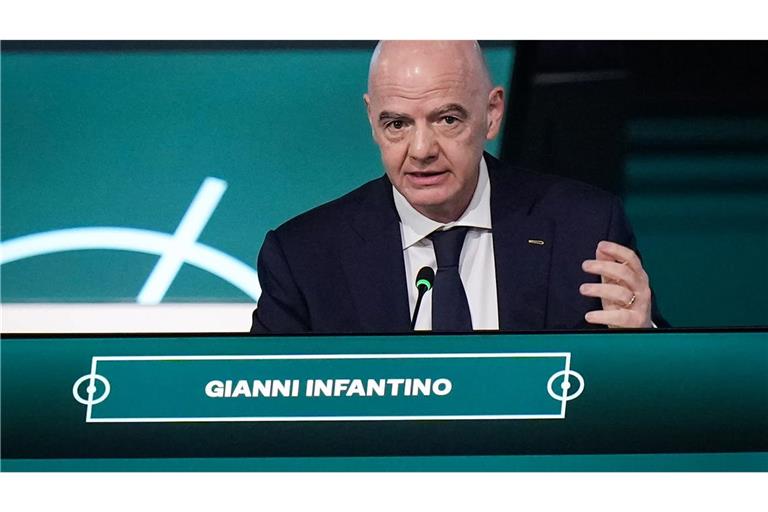 FIFA-Präsident Gianni Infantino spricht beim Kongress des Fußball-Weltverbandes.