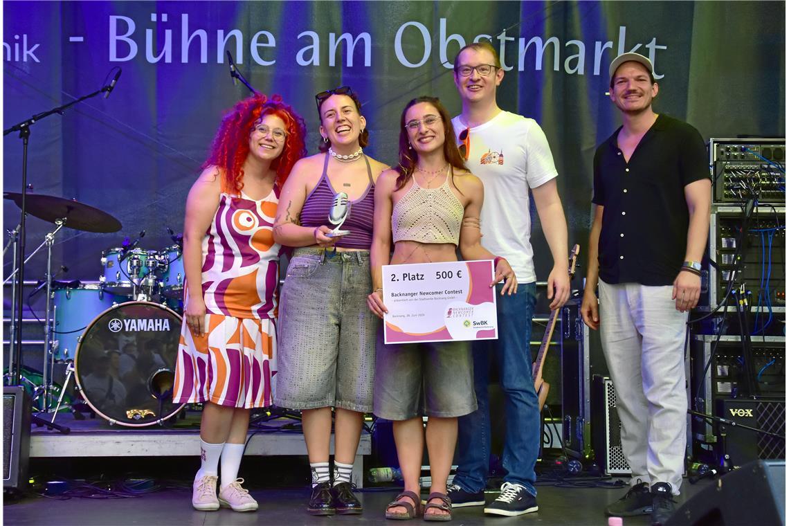 Findus aus Backnang mit Straßenfest-Frau Melissa Dangelmaier, Kulturamtsleiter J...