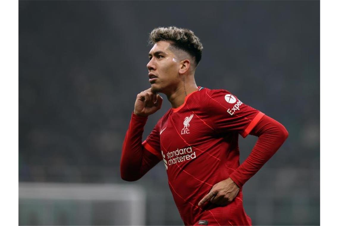 Liverpool auf Viertelfinal-Kurs: Sieg bei Inter Mailand Firmino vom FC Liverpool jubelt über sein Tor zur 1:0-Führung bei Inter Mailand. Foto: Fabrizio Carabelli/PA Wire/dpa