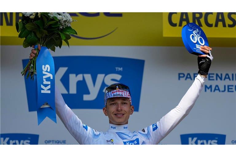 Florian Lipowitz fährt bei der Tour weiter in Weiß.