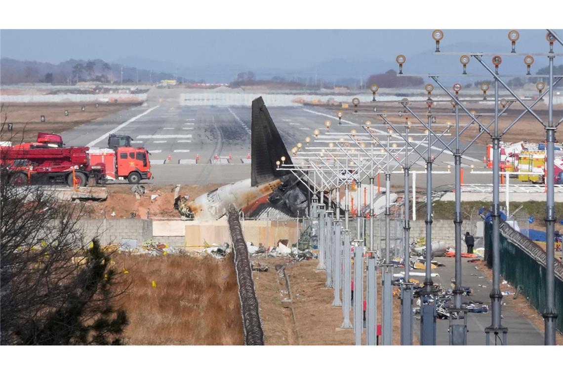 Flughafen in Südkorea nach tödlichem Unglück durchsucht Flug 7C2216 meldete vor der Bruchlandung einen Vogelschlag.