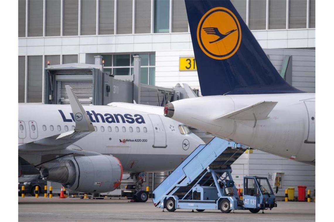 Flugzeuge der Lufthansa stehen auf dem Vorfeld am Flughafen München. Foto: Sven Hoppe/dpa