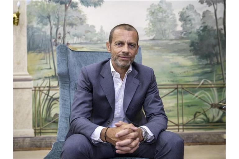 Fordert für die EM Zuschauer in den Stadien: Aleksander Ceferin, Präsident der UEFA. Foto: Manu Fernandez/AP/dpa