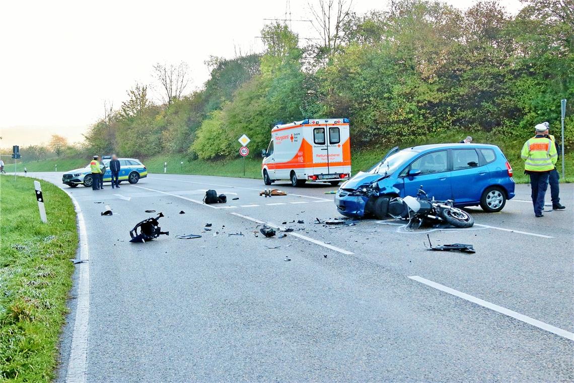 Motorradfahrer stirbt nach Unfall in Winnenden Foto: 7aktuell.de/Kevin Lermer