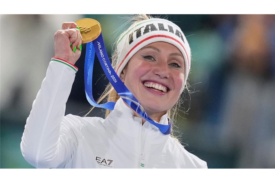 Francesca Lollobrigida widmete ihren Olympiasieg ihrem Sohn Tommaso.