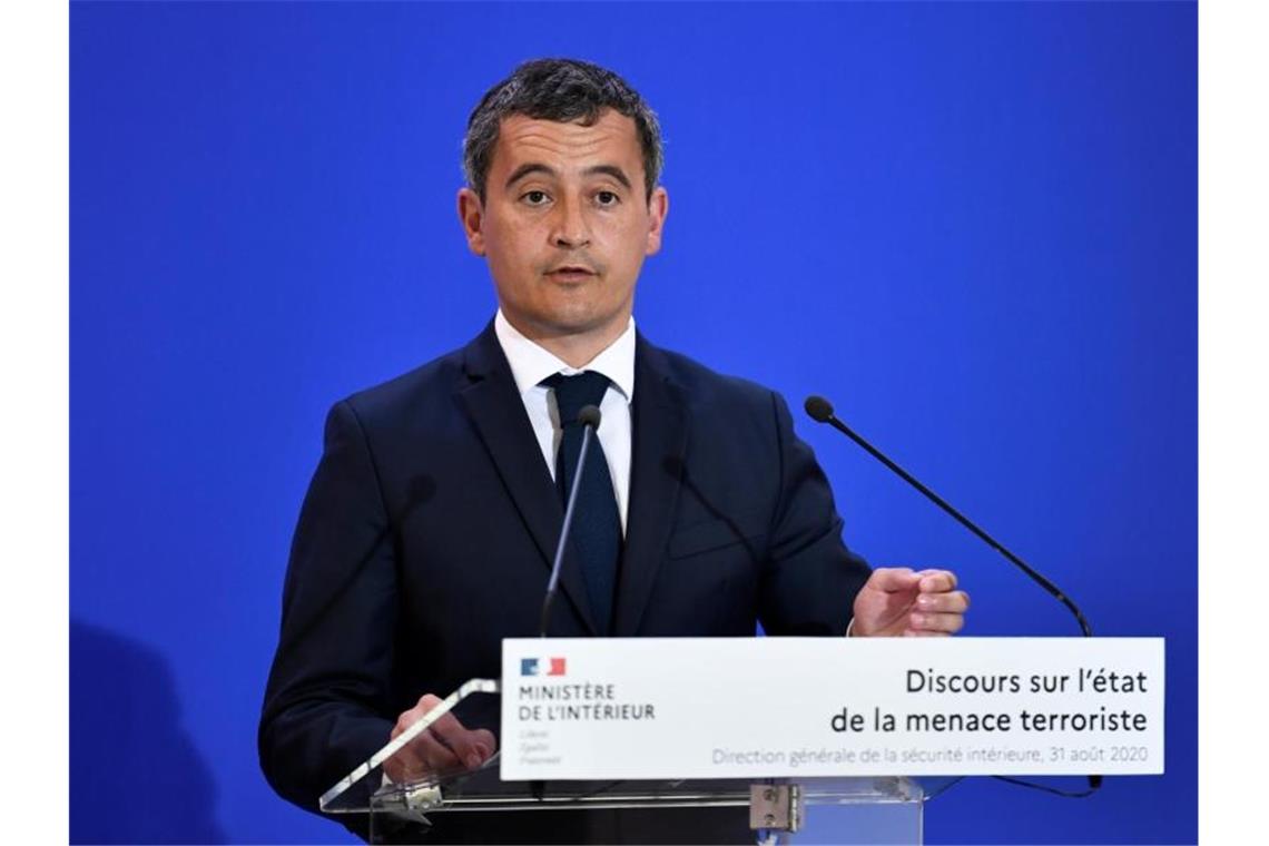 Verdächtiger gesteht blutigen Messerangriff in Paris Frankreichs Innenminister Gerald Darmanin will symbolische Orte künftig besser schützen lassen. Foto: Stephane De Sakutin/AFP POOL/AP/dpa