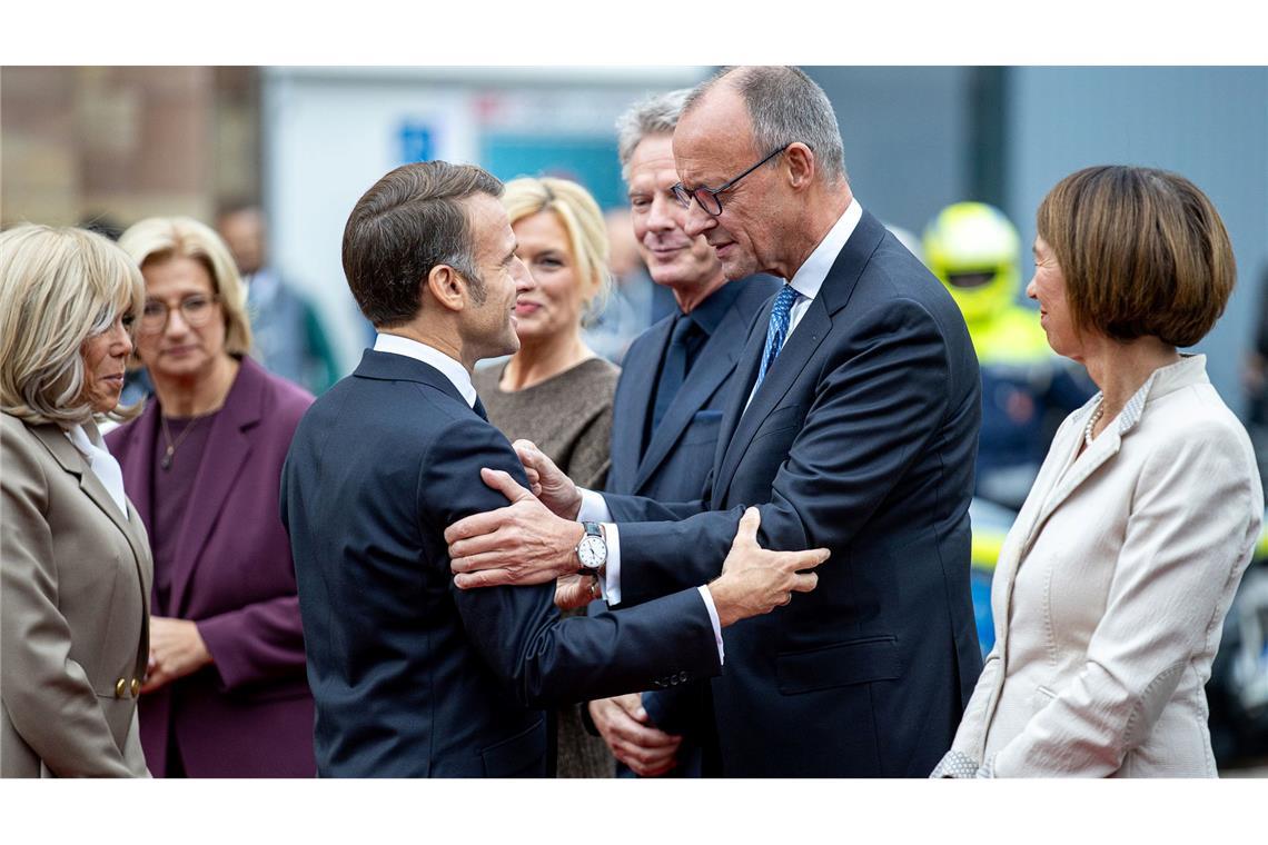 Frankreichs Präsident Emmanuel Macron ist Ehrengast in Saarbrücken.