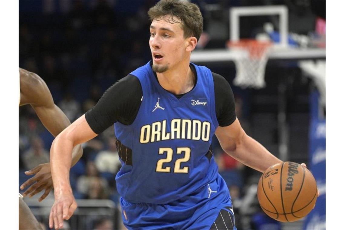 Franz Wagner zum Rookie des Monats in der NBA gekürt Franz Wagner ist der erste Deutsche, der zum Rookie des Monats in der NBA gekürt wurde. Foto: Phelan M. Ebenhack/AP/dpa