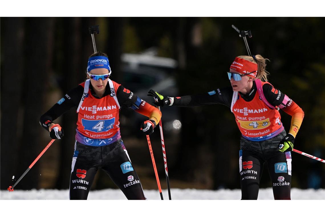Deutsche Männerstaffel gewinnt Bronze - Biathletinnen Fünfte Franziska Preuß und Julia Tannheimer gingen mit der Frauen-Staffel leer aus.