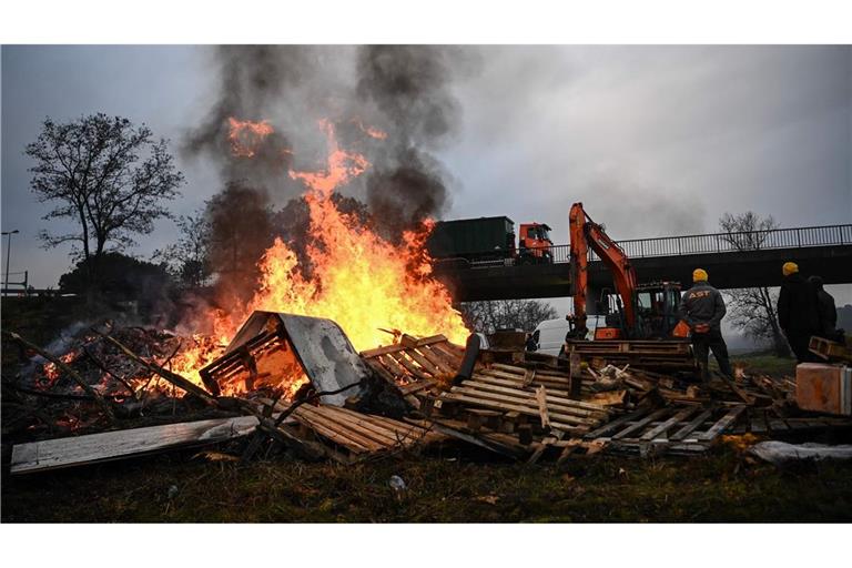 Französische Landwirte protestieren.