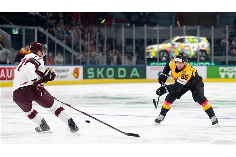 Frederik Tiffels und die deutsche Eishockey-Nationalmannschaft enttäuschten gegen Lettland.