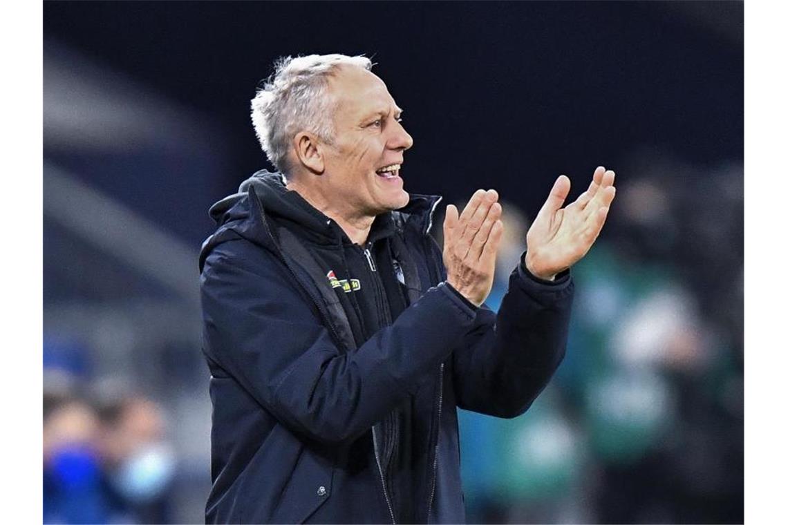 Freiburgs Trainer Christian Streich. Foto: Martin Meissner/AP POOL/dpa